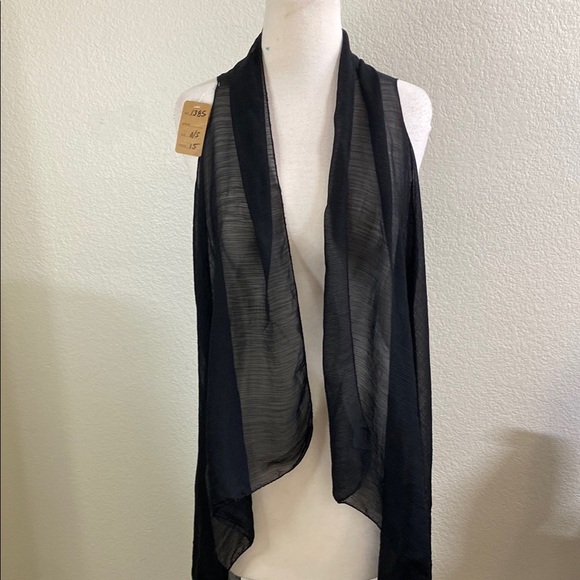 Chic Black Sheer Vest - Picture 1 of 5